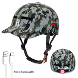 Duck Tongue Integrated Bicycle Riding Helmet Warning Light