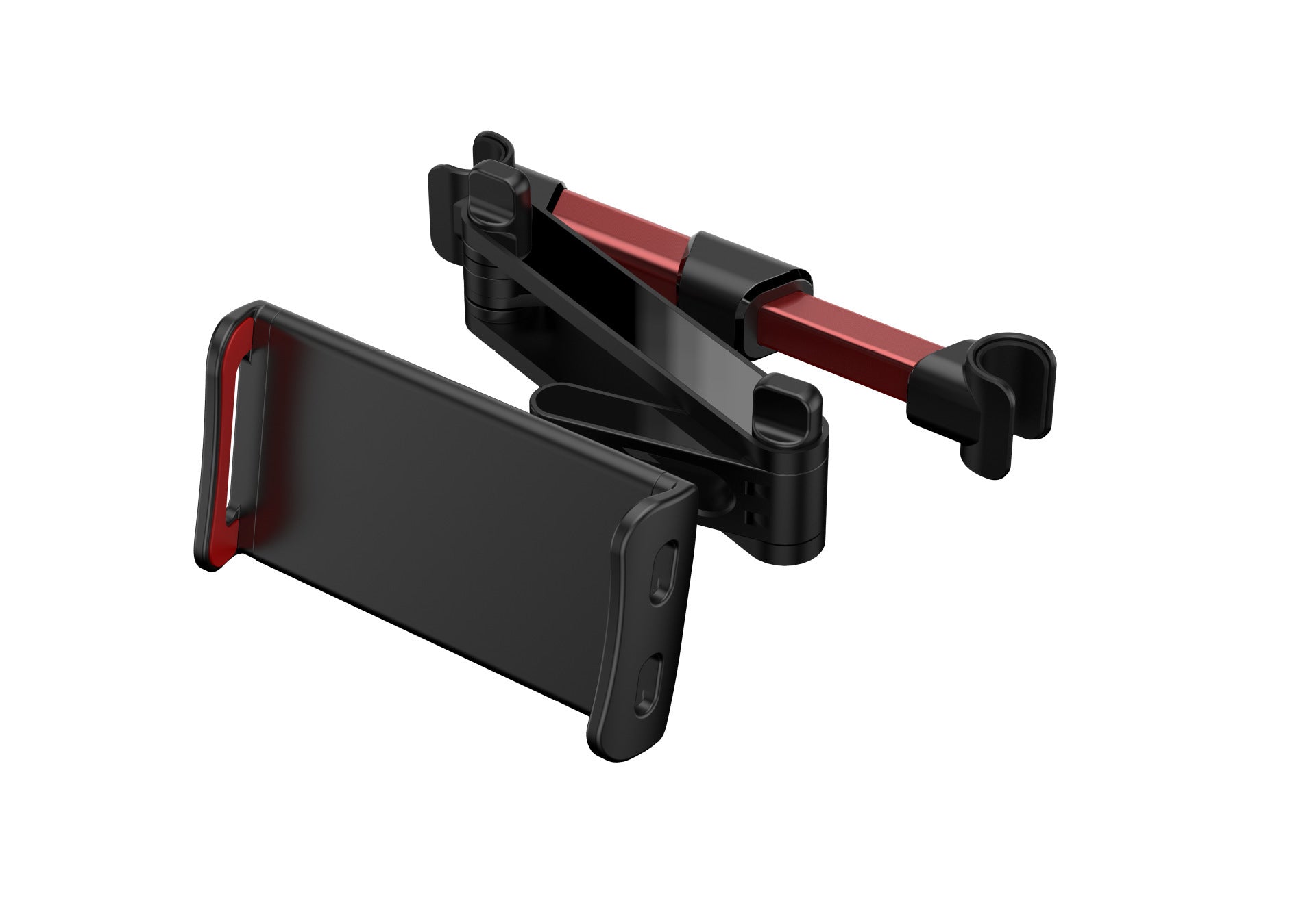 Space aluminum alloy car rear seat headrest mobile phone flat navigation bracket does not block the button