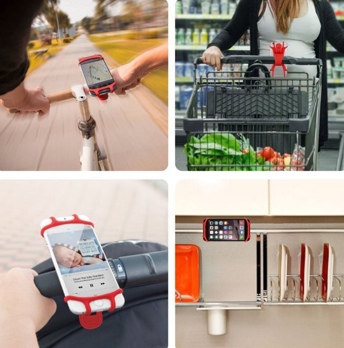 Silicone bicycle mobile phone bracket motorcycle shockproof anti-shake car bracket