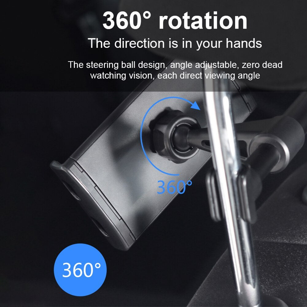 Space aluminum alloy car rear seat headrest mobile phone flat navigation bracket does not block the button