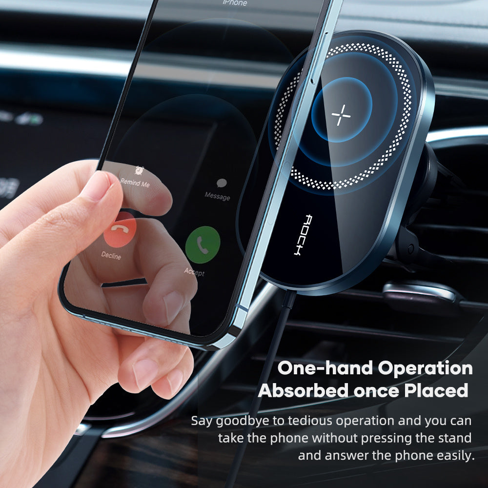 W36 Is Suitable For Mobile Phone Magnetic Suction Wireless Charger Car Bracket Center Console Car Navigation Shelf