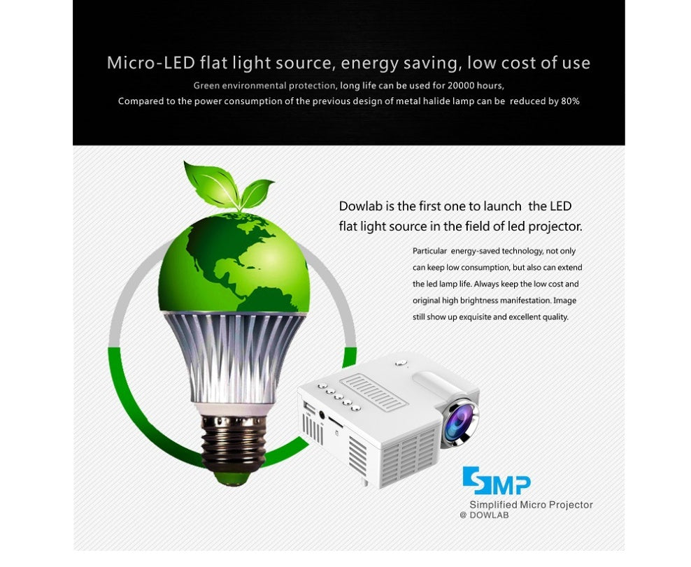 USB TFcard LED Micro Projector