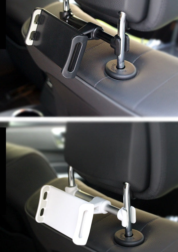 Space aluminum alloy car rear seat headrest mobile phone flat navigation bracket does not block the button