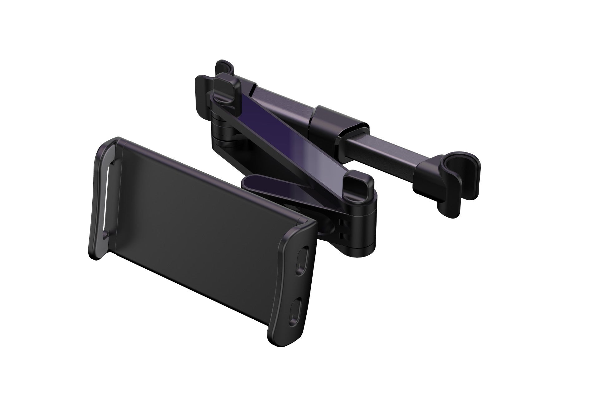 Space aluminum alloy car rear seat headrest mobile phone flat navigation bracket does not block the button