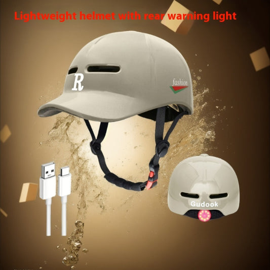 Duck Tongue Integrated Bicycle Riding Helmet Warning Light